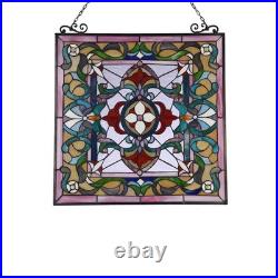 Stained glass AYLEE Tiffany-style Victorian Design Window Panel 24 x 25