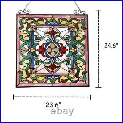 Stained glass AYLEE Tiffany-style Victorian Design Window Panel 24 x 25