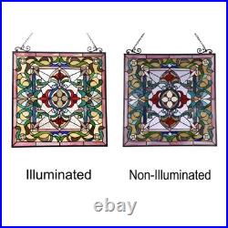 Stained glass AYLEE Tiffany-style Victorian Design Window Panel 24 x 25