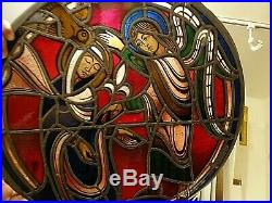 Stained glass Church window Portrait Mary Angel Holy Spirit Angelus Annunciation