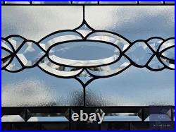 Stained glass, clear transom, rectangular 24.1/2 x 14 1/8 window hanging, panel Stained glass, clear transom, rectangular 24.1/2 x 14 1/8 window hanging, panel
