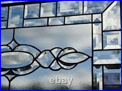 Stained glass, clear transom, rectangular 24.1/2 x 14 1/8 window hanging, panel Stained glass, clear transom, rectangular 24.1/2 x 14 1/8 window hanging, panel