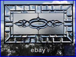 Stained glass, clear transom, rectangular 24.1/2 x 14 1/8 window hanging, panel Stained glass, clear transom, rectangular 24.1/2 x 14 1/8 window hanging, panel