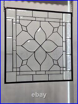 Stained glass window hanging, panel Square 21.75 3SQFT Handmade MADE TO ORDER