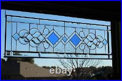 Stained glass window panel hanging, transom, sidelight extra long 44.5x14.5