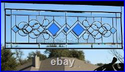 Stained glass window panel hanging, transom, sidelight extra long 44.5x14.5