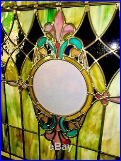 Stunning Antique Leaded Stained Glass Church Window Circa 1903