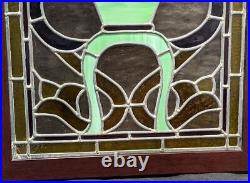 Stunning Vintage Leaded / Stained Glass Window Hanging Owl Design