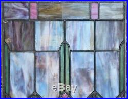 Super Antique Victorian Art Deco Leaded Slag Stained Glass Window