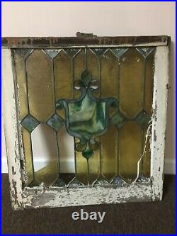 TWO Stained Glass Windows VINTAGE Tiffany style 1895