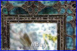 Tiffany Or Rudy Bros Opalescent Jeweled Carbochons Stained Leaded Glass Window