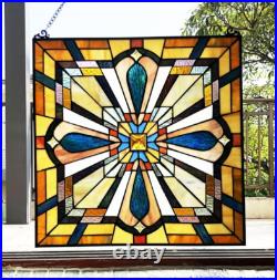 Tiffany Style Stained Glass Hanging Window Panel Suncatcher Mission Design 20