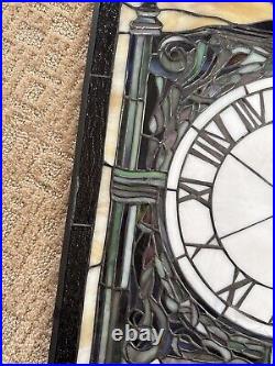 Tiffany Style Stained Glass Window Clock 24x18 Quoizel