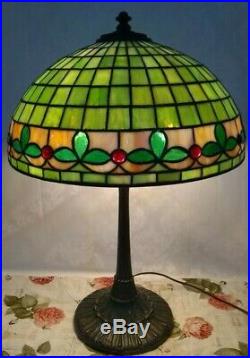 Tiffany Style WILKINSON leaded lamp Handel Duffner arts crafts slag glass era
