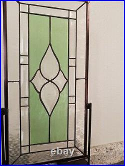 Traditional Beveled Stained Glass Panel, Window Hanging? 21 ½ x 10 ½ HMD-US