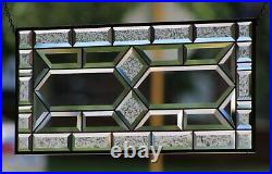 Traditional Clear and Beveled Stained Glass Window Panel, Hanging 29 1/4 x 13