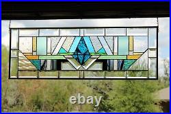 Transom Beveled Stained Glass Panel, Window HMD-US-? 35 ½ -12½