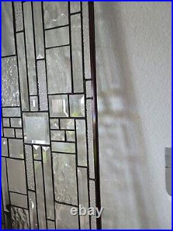 Transom Clear Beveled Stained Glass Panel, Window HMD-US-? 36X 12 sidelight