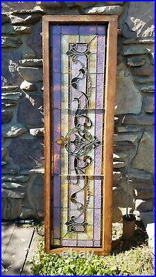 Tremendous Pittsburgh Mansion Antique Stained Glass Great Window, 59 Jewels