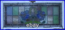 VICTORIAN ENGLISH LEADED STAINED GLASS WINDOW ABSTRACT TRANSOM 46 1/4 x 20 1/2