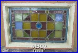 VICTORIAN ENGLISH LEADED STAINED GLASS WINDOW Colorful Victorian 23.25 x 15.5