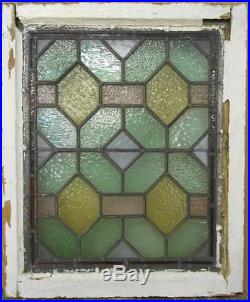 VICTORIAN ENGLISH LEADED STAINED GLASS WINDOW Stunning Geometric 20.5 x 24.5