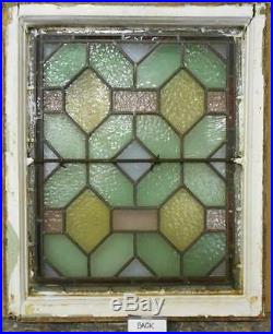 VICTORIAN ENGLISH LEADED STAINED GLASS WINDOW Stunning Geometric 20.5 x 24.5