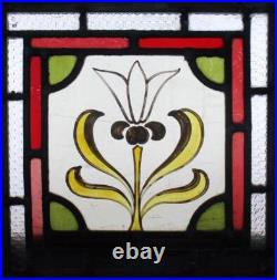 VICTORIAN ENGLISH LEADED STAINED GLASS WINDOW Unframed w Hooks 9 1/2 x 9 3/4 VICTORIAN ENGLISH LEADED STAINED GLASS WINDOW Unframed w Hooks 9 1/2 x 9 3/4