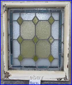 VICTORIAN ENGLISH STAINED GLASS WINDOW Simple Geometric 20.5 x 24