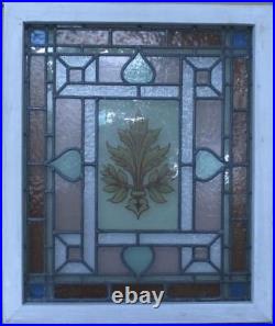 VICTORIAN HANDPAINTED ENGLISH LEADED STAINED GLASS WINDOW 20 3/4 x 25 VICTORIAN HANDPAINTED ENGLISH LEADED STAINED GLASS WINDOW 20 3/4 x 25