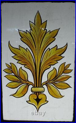 VICTORIAN HANDPAINTED ENGLISH LEADED STAINED GLASS WINDOW 20 3/4 x 25 VICTORIAN HANDPAINTED ENGLISH LEADED STAINED GLASS WINDOW 20 3/4 x 25