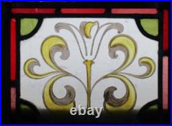 VICTORIAN HAND PAINTED LEADED STAINED GLASS WINDOW Unframed w Hooks 9 3/4 x 8 VICTORIAN HAND PAINTED LEADED STAINED GLASS WINDOW Unframed w Hooks 9 3/4 x 8