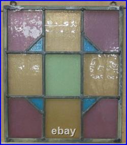 VICTORIAN OLD ENGLISH LEADED STAINED GLASS WINDOW Unframed w Hooks10.5 X 12.25
