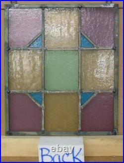 VICTORIAN OLD ENGLISH LEADED STAINED GLASS WINDOW Unframed w Hooks10.5 X 12.25