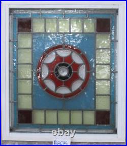 VICTORIAN OLD ENGLISH STAINED GLASS WINDOW Abstract Geometric 23.25 x 26.25