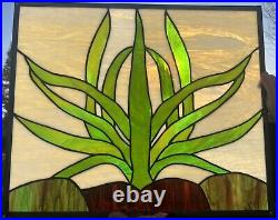 VINTAGE STAINED GLASS WINDOW 23 1/4 x 19 5/8 8000 Sq Ft HOME SAVE NEW