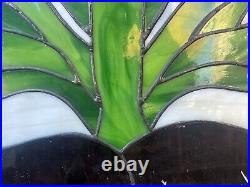 VINTAGE STAINED GLASS WINDOW 23 1/4 x 19 5/8 8000 Sq Ft HOME SAVE NEW