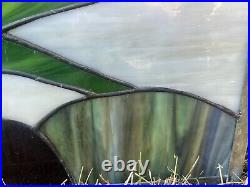 VINTAGE STAINED GLASS WINDOW 23 1/4 x 19 5/8 8000 Sq Ft HOME SAVE NEW