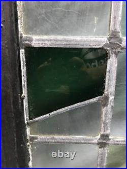 VTG Steel 16 Lite Leaded Stained-Glass 20x37 Tutor Casement Window Old 1359-24B