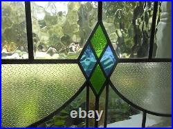 V-1048 Beautiful Transom Style Leaded Stained Glass Window F/England Reframed