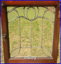 Very Special All Heavy Beveled Acid Etched Art Nouveau Leaded Glass Window