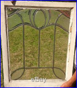 Very Special All Heavy Beveled Acid Etched Art Nouveau Leaded Glass Window