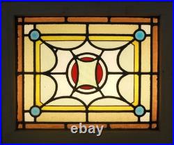 Victorian English Leaded Stained Glass Window 19.5 X 16.25
