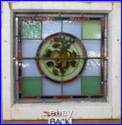 Victorian Hand Painted Fruit English Leaded Stained Glass Window 20.75 X 20.5