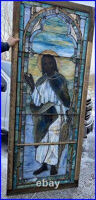 Victorian Leaded Stained Drapery And Layered Glass Window