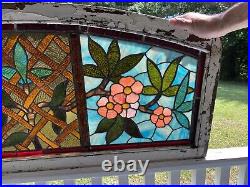 Victorian Leaded Stained Glass Transom Window