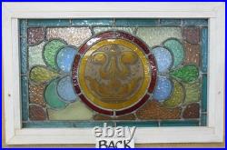 Victorian Midsize Old English Leaded Stained Glass Window 23.5 X 15.25