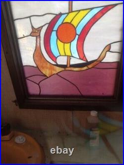 Viking Ship Stained Glass Window