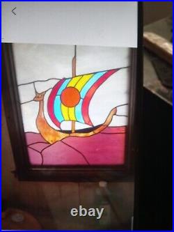 Viking Ship Stained Glass Window