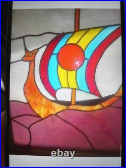 Viking Ship Stained Glass Window